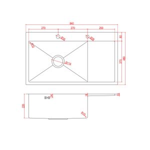 Alternative view of Chậu 1 hố có bàn SM 8448 B