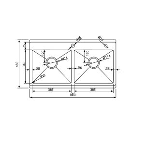 Alternative view of Chậu 2 hố cân SM 8548 G