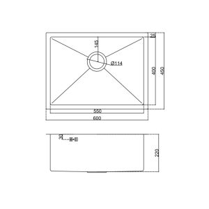 Alternative view of Chậu 1 hố âm bàn EM 6045 AB