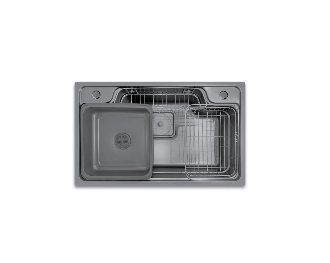 Chậu đơn VP 780 B (Inox 304 sần chống xước, Nano đen)