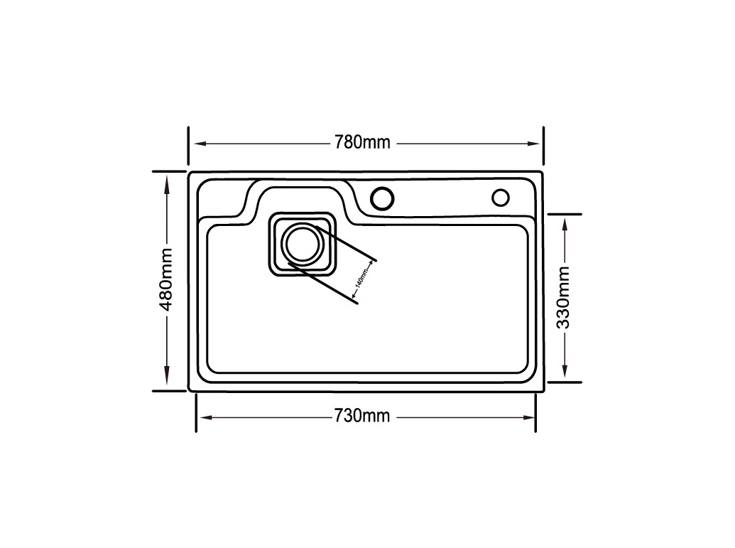 Chậu đơn VP 7848 L (Inox 304 sần, chống xước) - Image 2